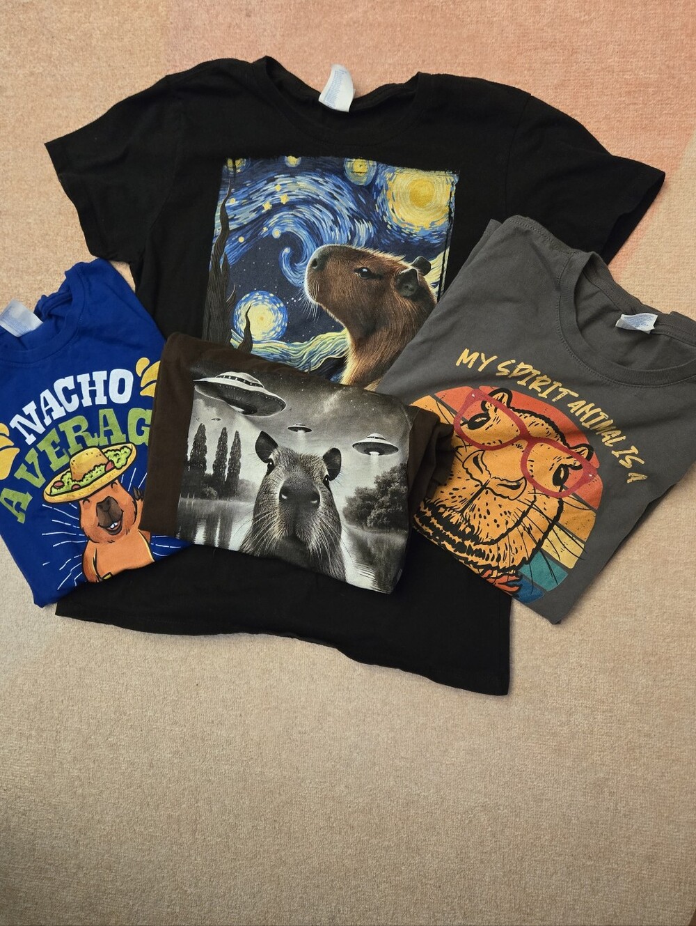 Graphic Capybara T-Shirt Bundle – 4 Tees!!